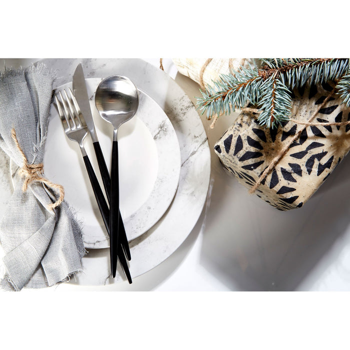 Black & Silver Cutlery Set (16 Piece)