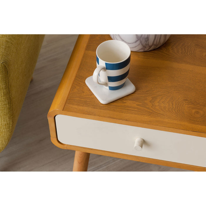 HoF Living Square White Marble Coasters