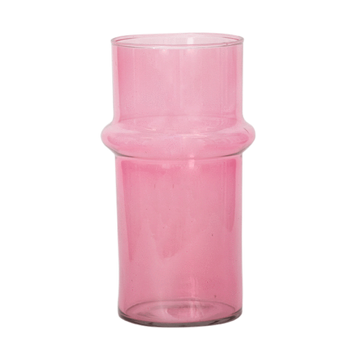 Pink Glass Flower Vase 