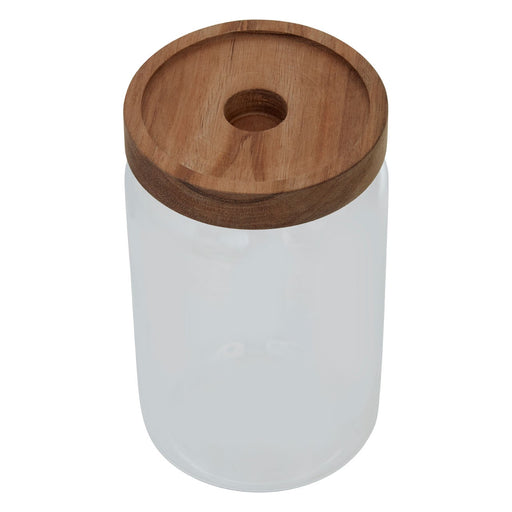 Chombo Glass Storage Jar With Airtight Wood Lid