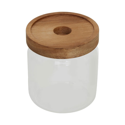 Chombo Glass Storage Jar With Airtight Wood Lid