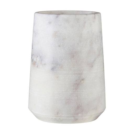 White marble tumbler/toothbrush holder