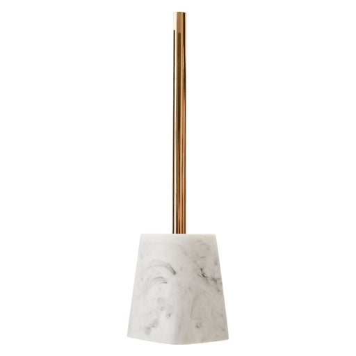 Marble Effect Toilet Brush With Gold Handle 