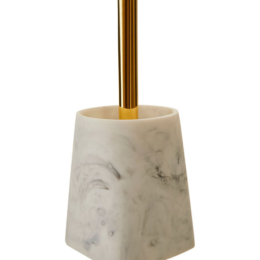 Marble Effect Toilet Brush With Gold Handle