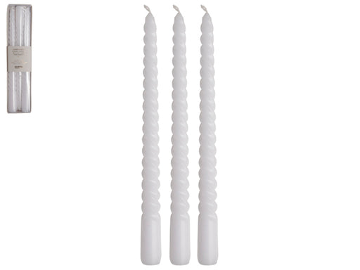 Whites Twisted Swirled Candles