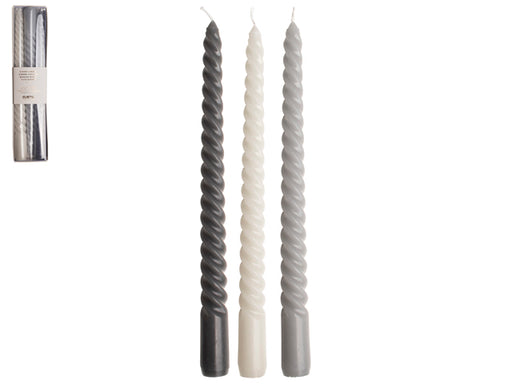 Grey Shades Twisted Swirled Candles