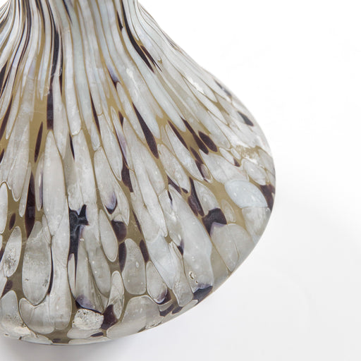 brown and white hourglass vase