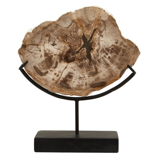 Handcrafted sculpture made of petrified wood.