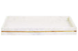 White Marble Tray with Gold Inlay