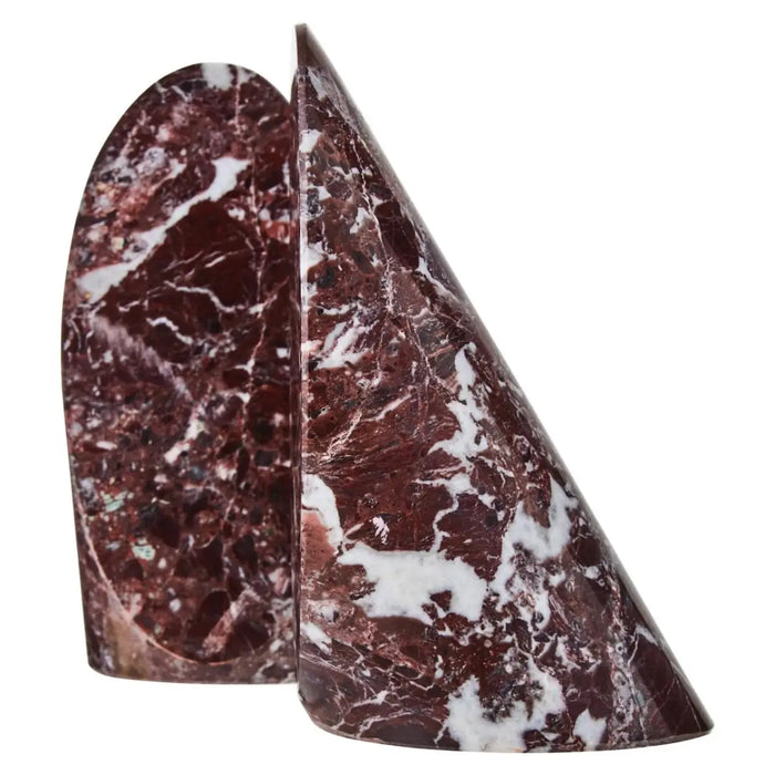 Red & White Marble Bookends