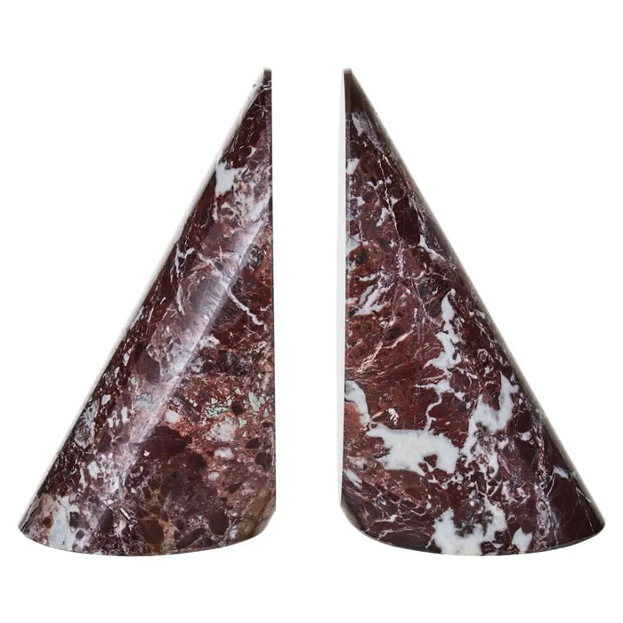 Red Marble and white bookends