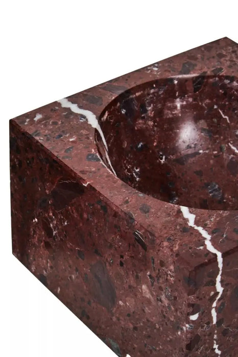 Red Marble Square Bowl