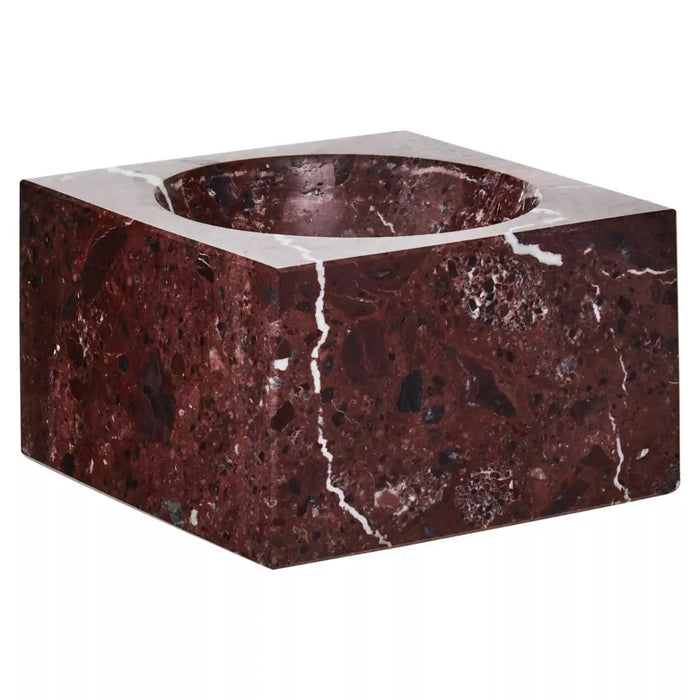 Red Marble Square Bowl