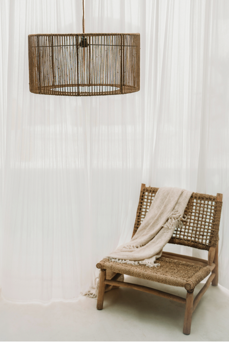 Uni Hanging Lamp. Boho style lamp made from sustainable cotton rope.