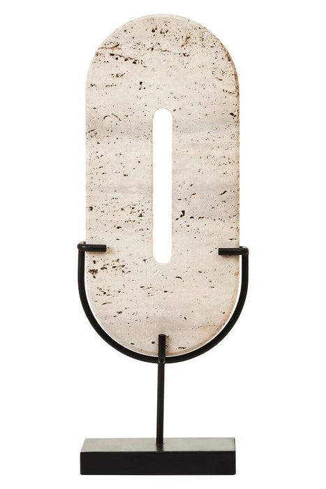 Travertine stone stand sculpture