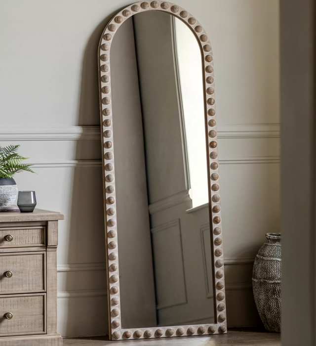 Arched Wooden Leaner Mirror