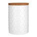 Geo White Canister With Bamboo Lid