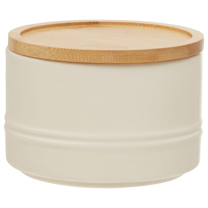 Cream Bamboo Lid Canister - Small