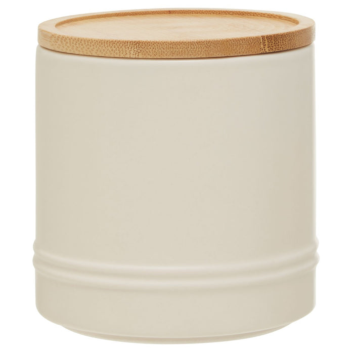 Cream Bamboo Lid Canister - Medium