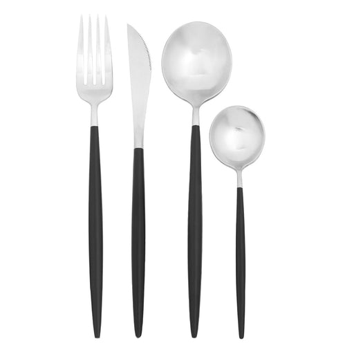 Black & Silver Cutlery Set (16 Piece)