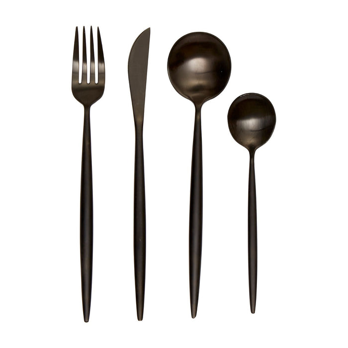 Matte Black Cutlery Set (16 Piece)