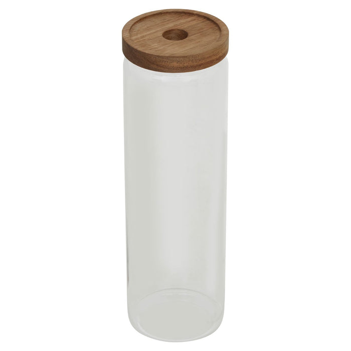 Chombo Glass Storage Jar With Airtight Wood Lid 