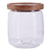 Glass storage jar with acacia wood lid 