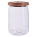 Glass storage jar with acacia wood lid 