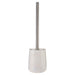 White marble toilet brush with a chrome handle