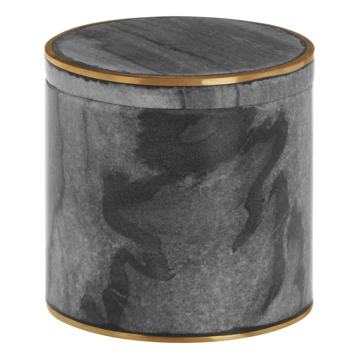 Black Marble Bathroom Cotton Jar with Brand Inlay