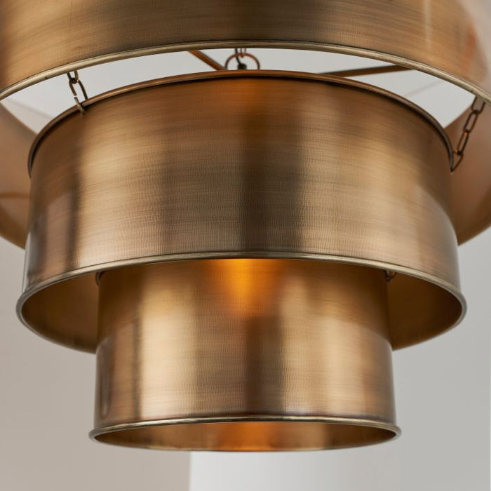 Brass three tier pendant light