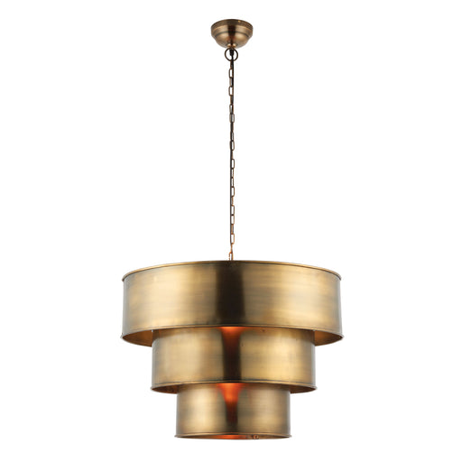 Brass three tier pendant light