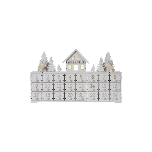Wooden Advent Calendar House with LED Light