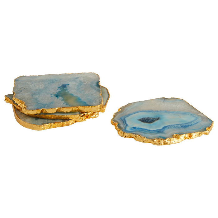 Blue and Gold agate coasters