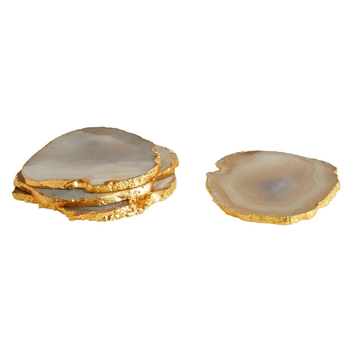Grey and Gold agate coasters