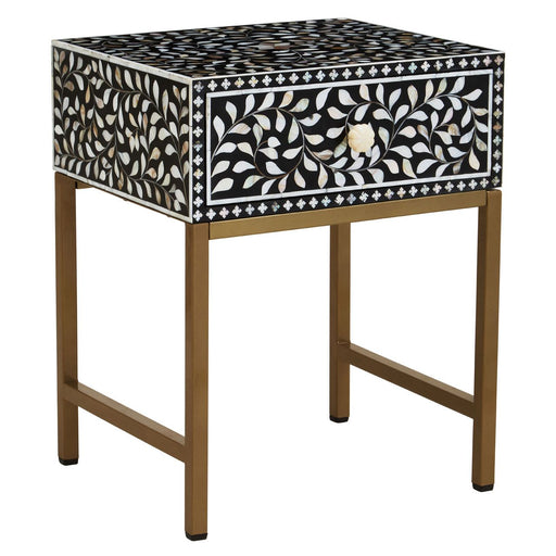 Mother of Pearl Side Table with Gold Legs