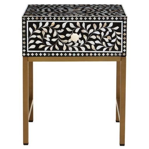 Mother of Pearl Side Table with Gold Legs