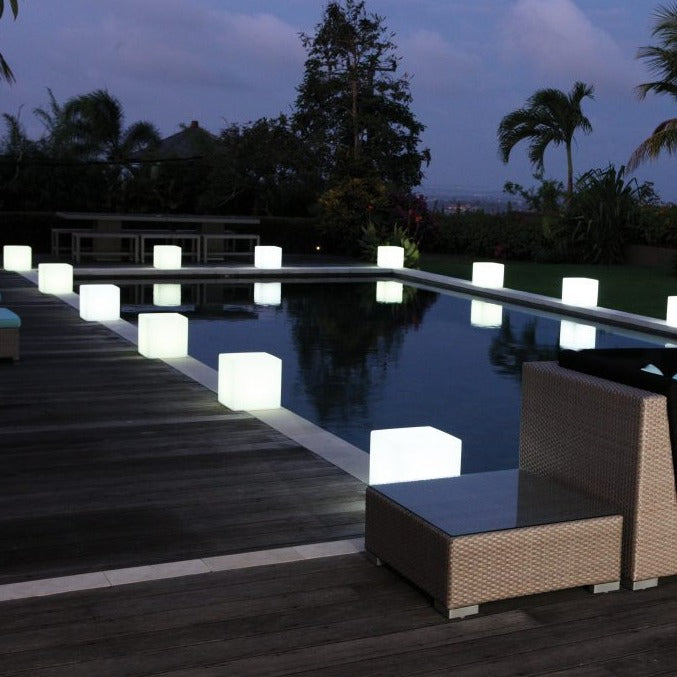 Outdoor LED Light Up Cube Stool