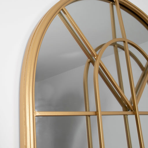 Gold Arched Roman Style Wall Mirror