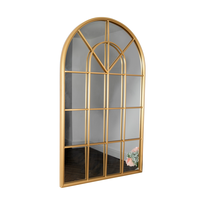 Gold Arched Roman Style Wall Mirror