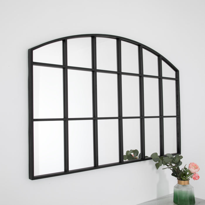 Arched Window Mirror Black 