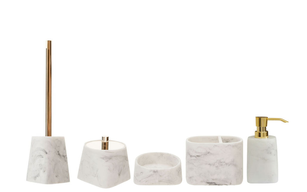 Marble Effect Bathroom Accessories Full Set