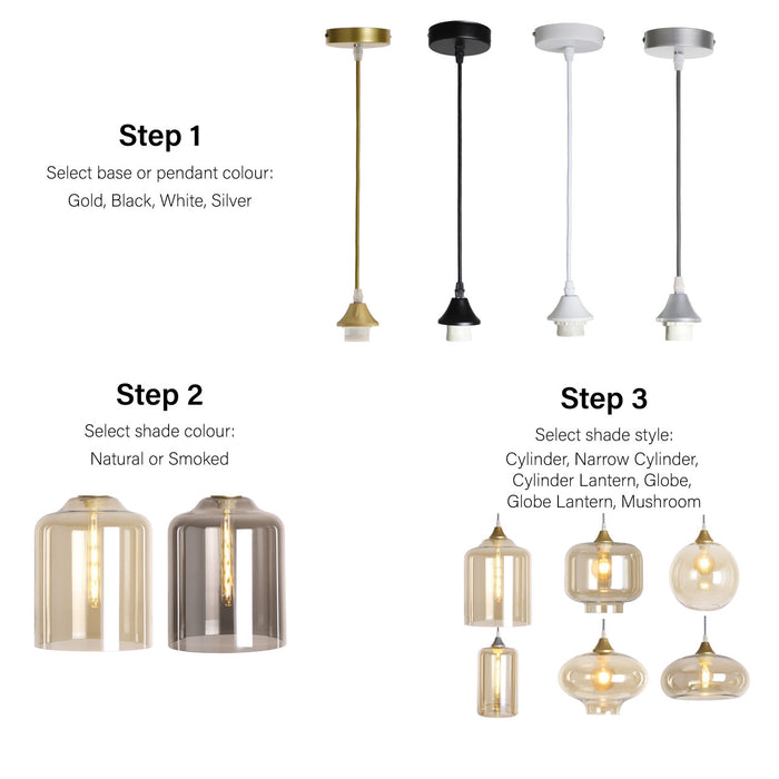 Nuru Adapt Gold, Black, Silver or White Floor Lamp - Design Your Own Lamp