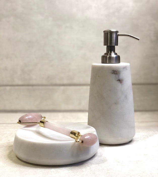 White Agra Marble Soap Dispenser | Lotion Dispenser | Alcohol Gel Dispenser