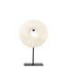 White Marble Disc on Stand - Medium